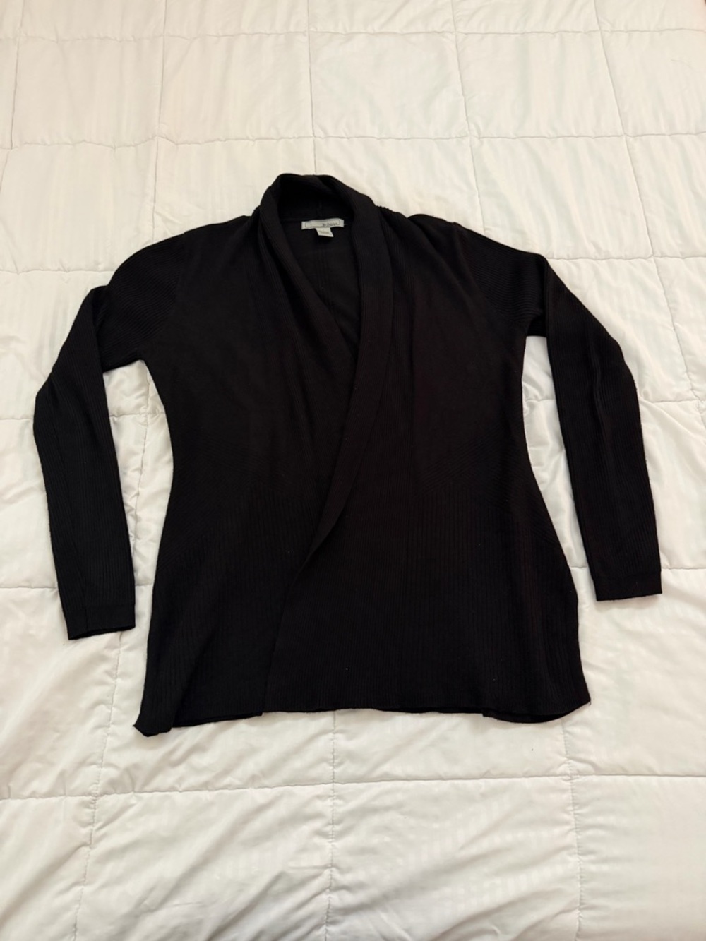 Black Draped Open-Front Women's Sweater